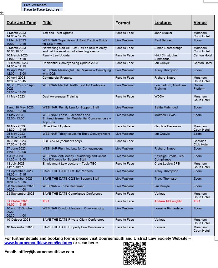 Lecture Programme 22.2.23 2